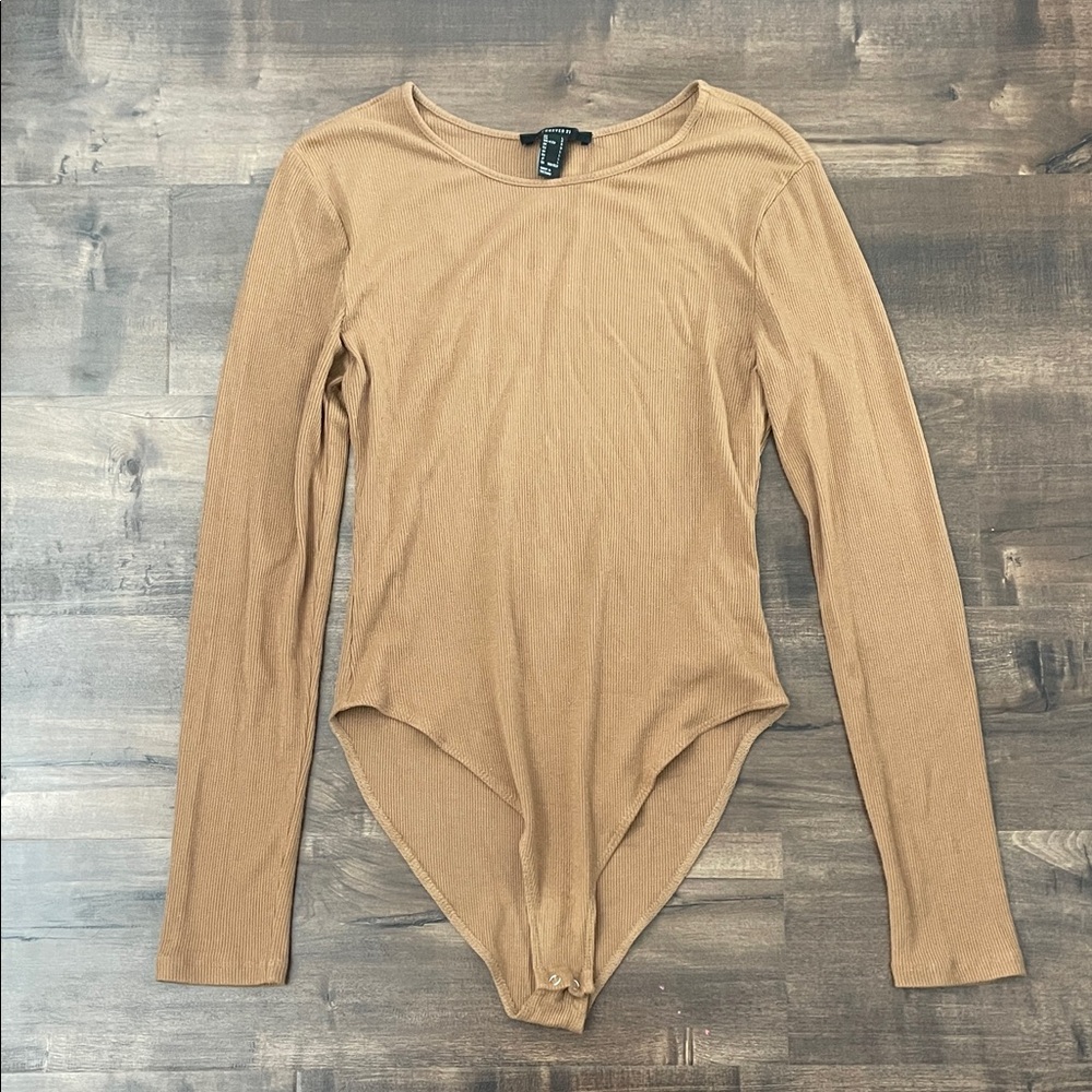 Forever 21 Brown Ribbed Bodysuit
